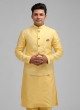 Wedding Nehru Jacket Suit In Yellow